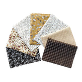 Tissus en coton imprimé CraftsFabrics, lot de 7, motifs marron et blanc